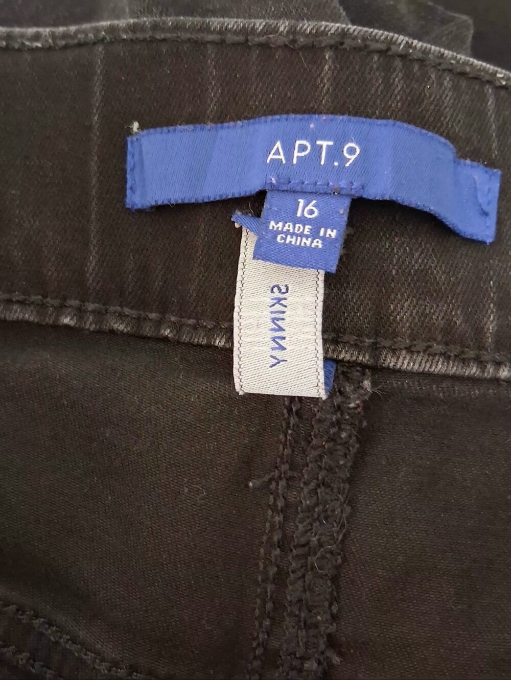 APT. 9 Black Skinny Pull-On Jeans Size 16 - Picture 6 of 9